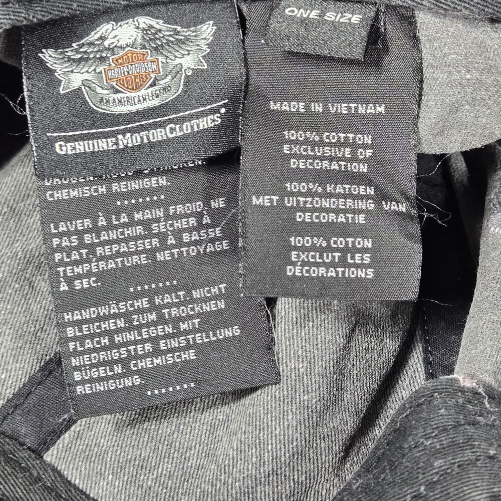 Harley Davidson Hat Gray Strapback Cap Motorcycle Embroidered Distressed Biker - Picture 6 of 8